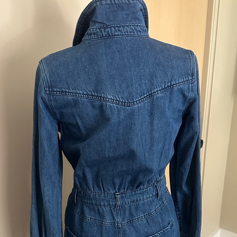 Steve Madden Dark Blue Denim Maxi Skirt with Front Slit - Picture 13 of 16